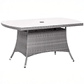 Vada 150cm 6 Seat Rattan Rectangular Dining Set - Grey