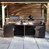 Vada 4 Seat Rattan Cube Set Brown from Roseland Furniture