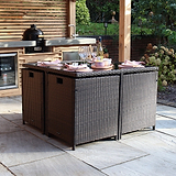 Vada 4 Seat Rattan Cube Set Brown from Roseland Furniture