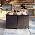 Vada 4 Seat Rattan Cube Set Brown from Roseland Furniture