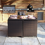 Vada 4 Seat Rattan Cube Set Brown from Roseland Furniture