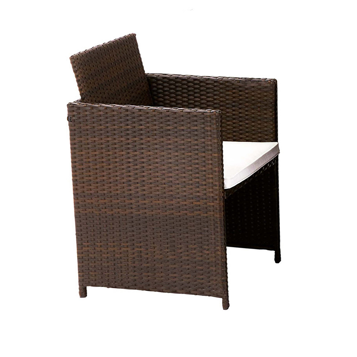 Vada 4 Seat Rattan Cube Set - Brown