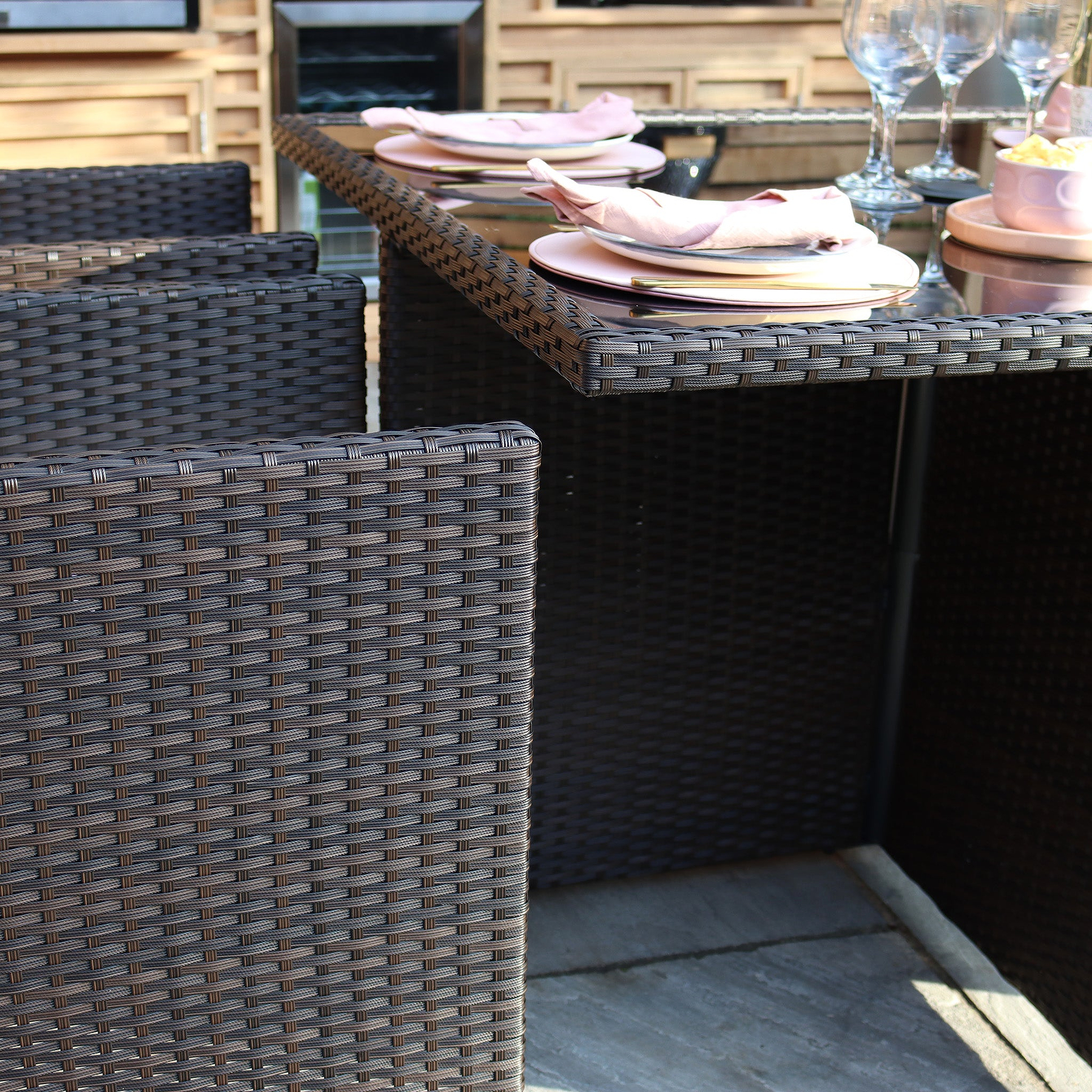 Vada 4 Seat Rattan Cube Set Brown from Roseland Furniture
