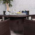 Vada 140cm 6 Seat Rattan Round Dining Set
