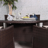 Vada 140cm 6 Seat Rattan Round Dining Set