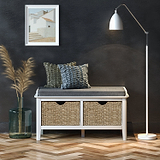 Chester White Storage Bench by Roseland Furniture