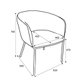 Newbridge Boucle Dining Chair dimensons