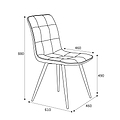 Nia Faux Suede Dining Chair Grey dimensions