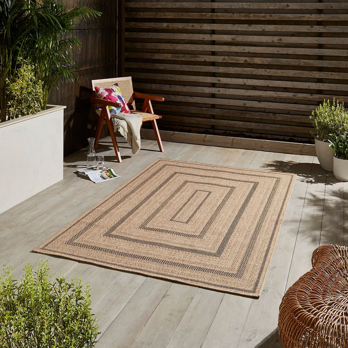 Brown Ramsay Jute Style Weather Resistant Indoor/Outdoor Rug from Roseland Furniture