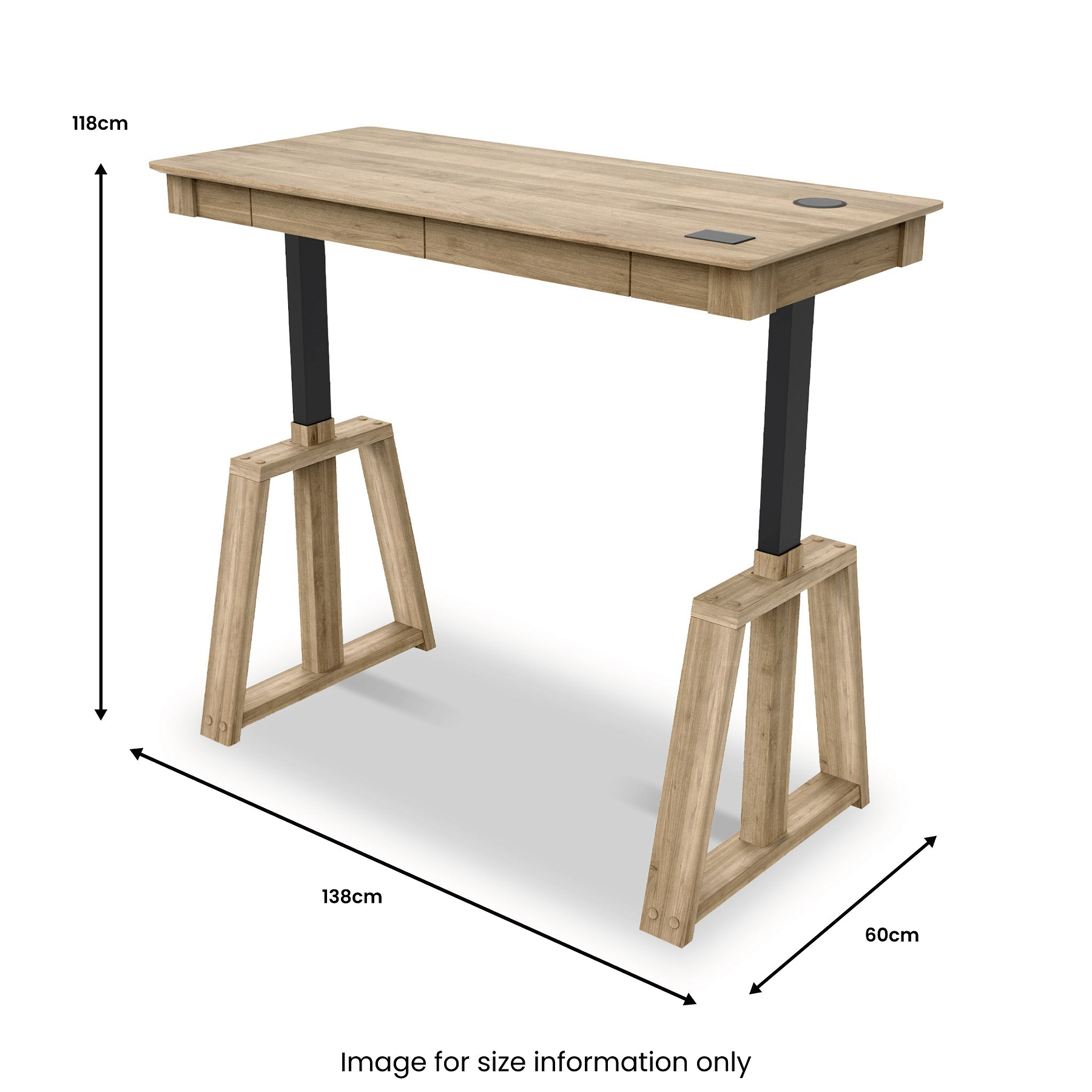 Nora Smart Electric Height Adjustable Desk with wireless charging for office