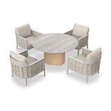 Olma 4 Seater Dining Table Armchairs from Roseland Furniture