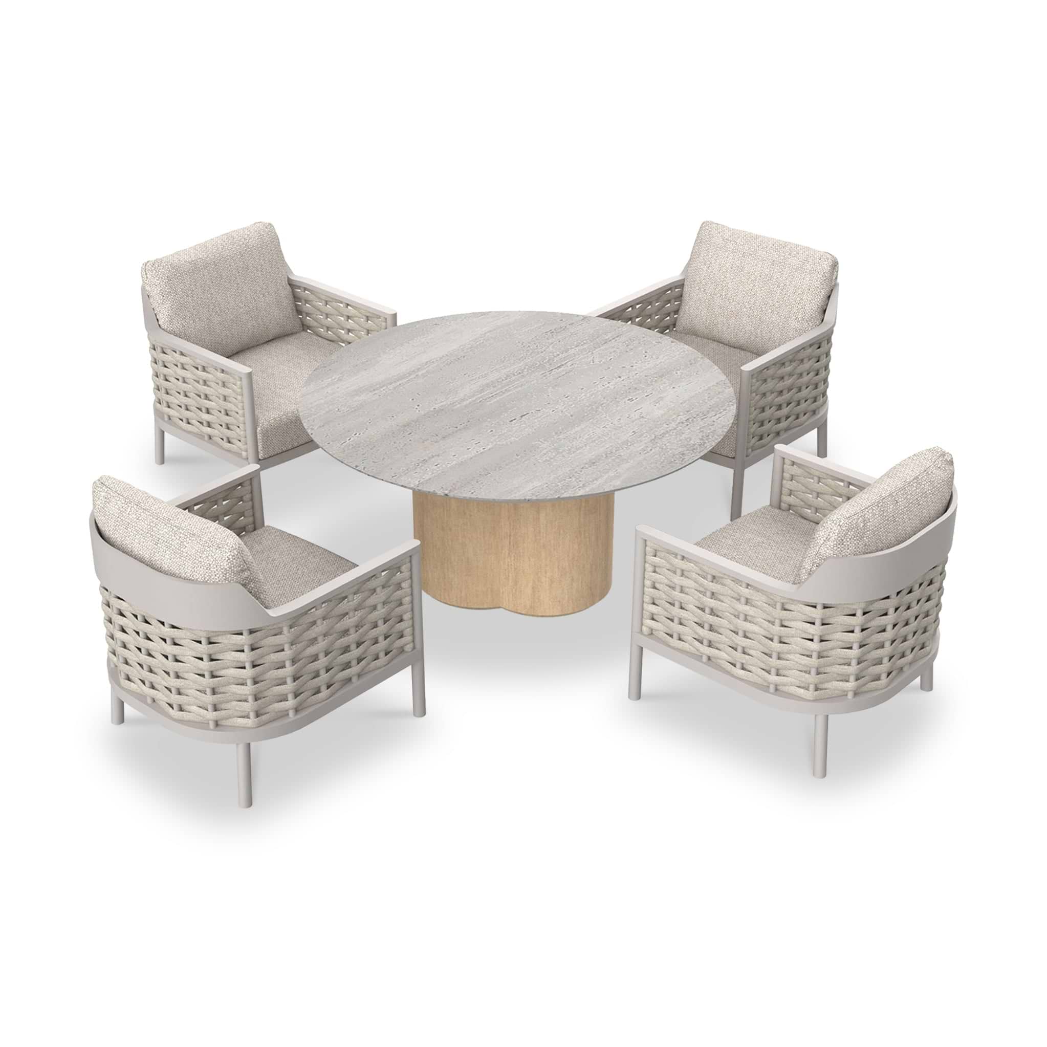 Olma 4 Seater Dining Table Armchairs from Roseland Furniture