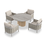 Olma 4 Seater Dining Table Armchairs from Roseland Furniture
