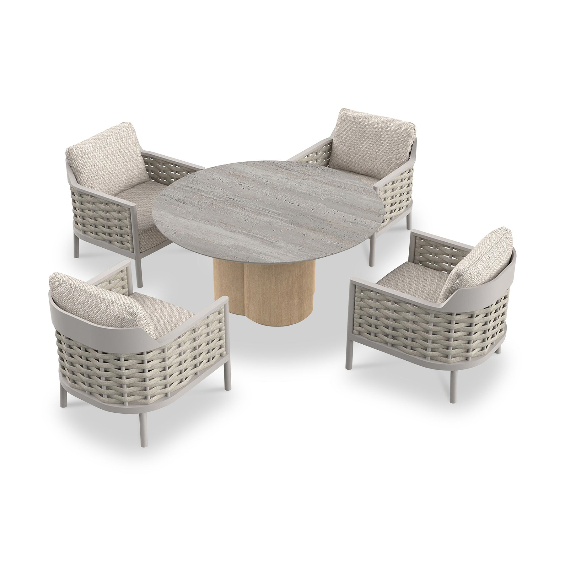 Olma 4 Seater Dining Table Armchairs from Roseland Furniture