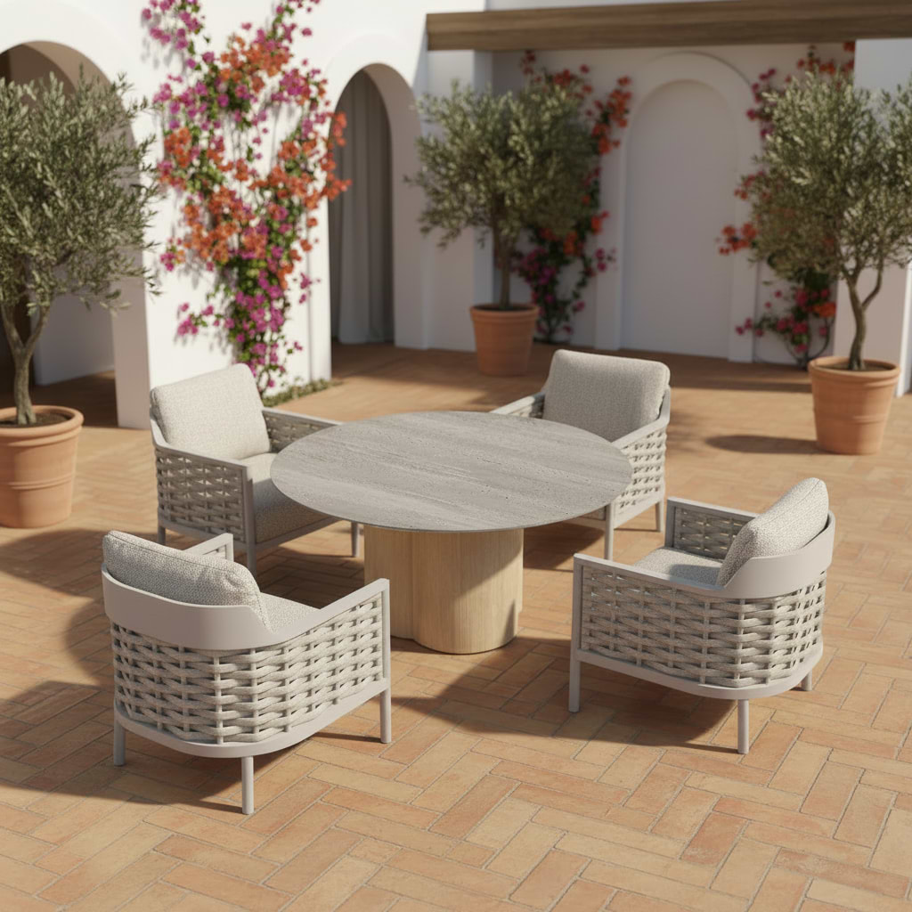Olma 4 Seater Dining Table Set & Chairs from Roseland Furniture