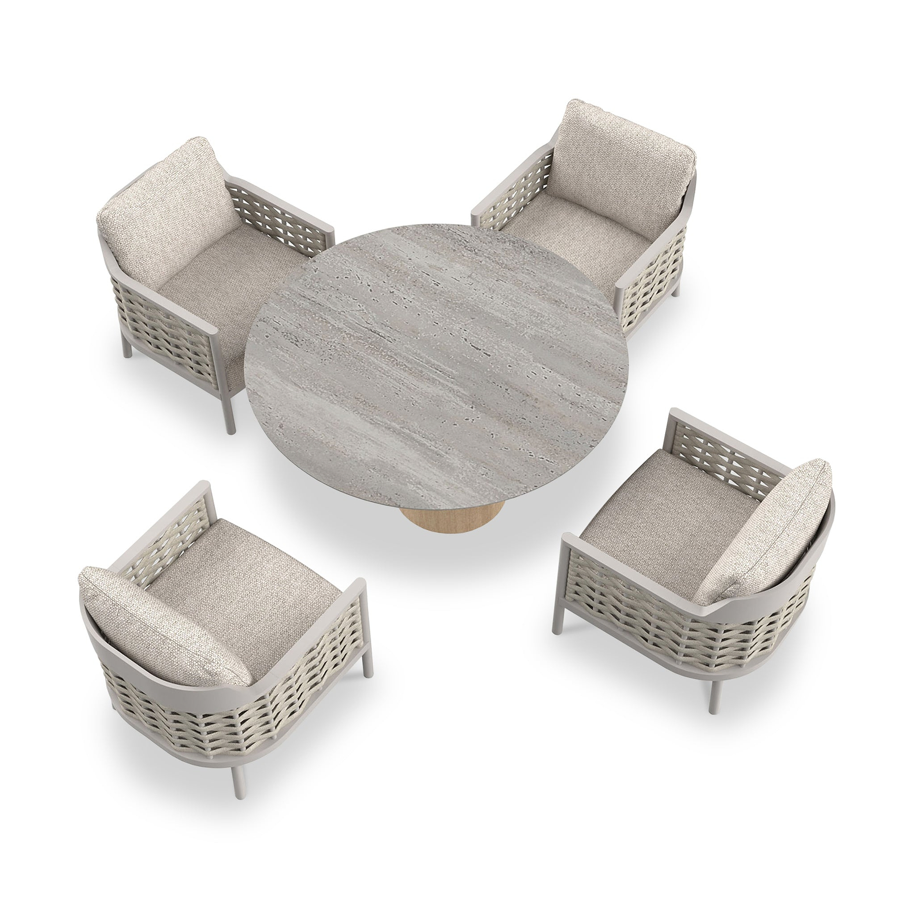 Olma 4 Seater Dining Table Armchairs from Roseland Furniture