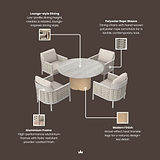 Olma 4 Seater Dining Table Armchairs from Roseland Furniture