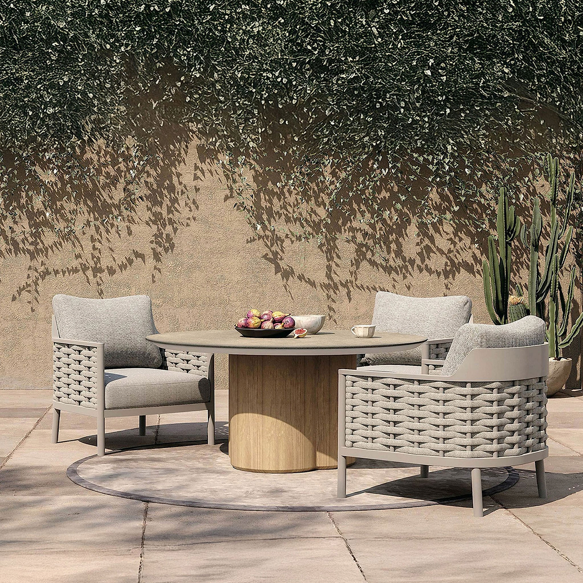 Olma 4 Seater Dining Table Armchairs from Roseland Furniture