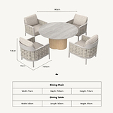 Olma 4 Seater Dining Table Armchairs from Roseland Furniture