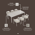 Olma 6 Seater Dining Table Chairs from Roseland Furniture