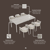 Olma 6 Seater Dining Table Chairs from Roseland Furniture
