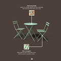 Padstow 60cm Bistro Set Moss from Roseland Furniture
