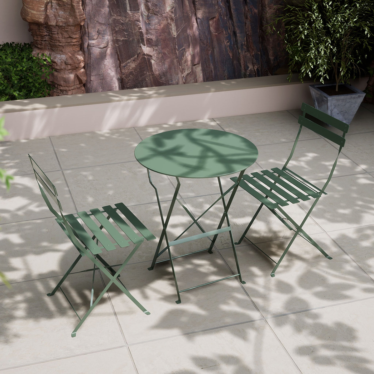 Padstow 60cm Bistro Set Moss from Roseland Furniture