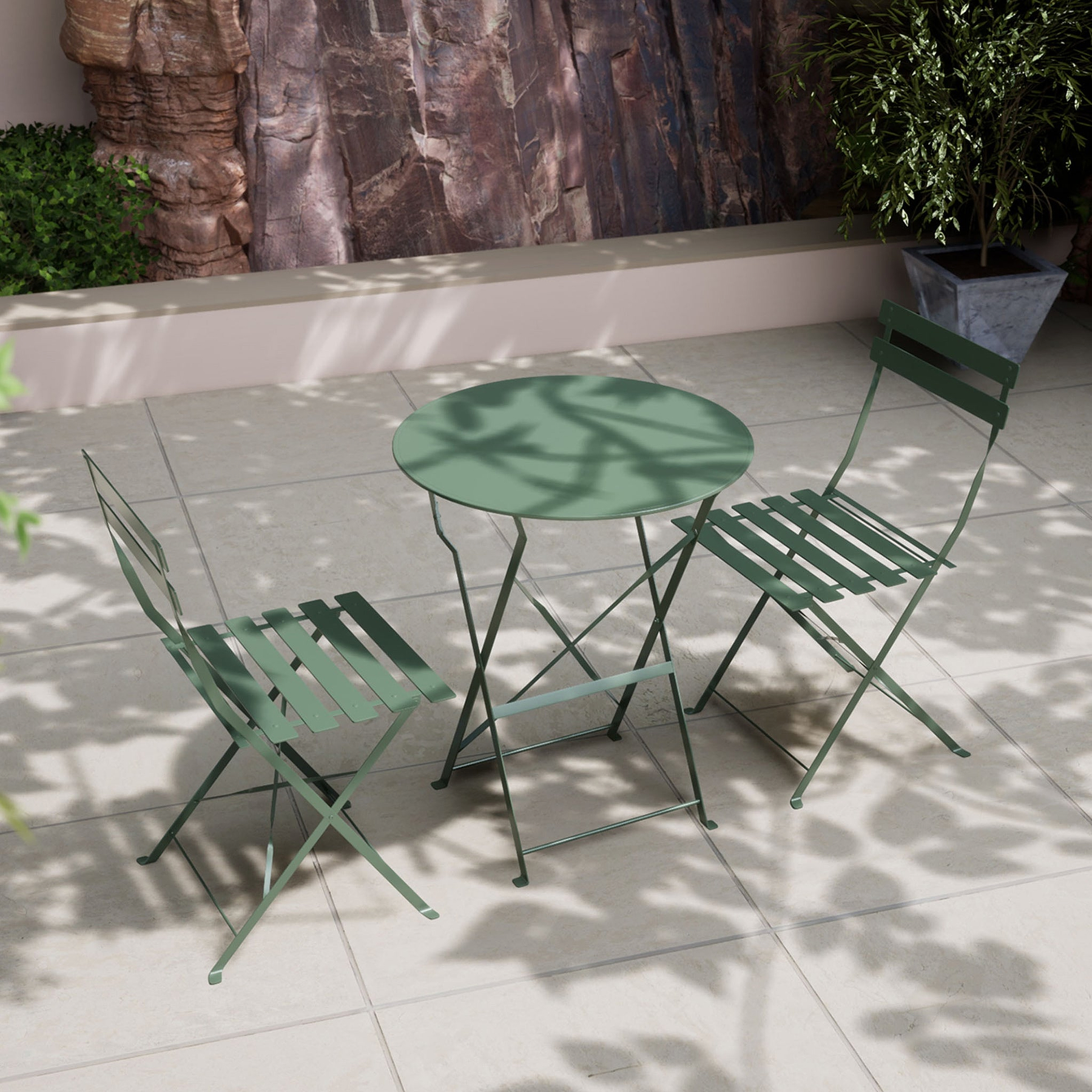 Padstow 60cm Bistro Set Moss from Roseland Furniture