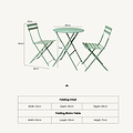 Padstow 60cm Bistro Set Moss from Roseland Furniture