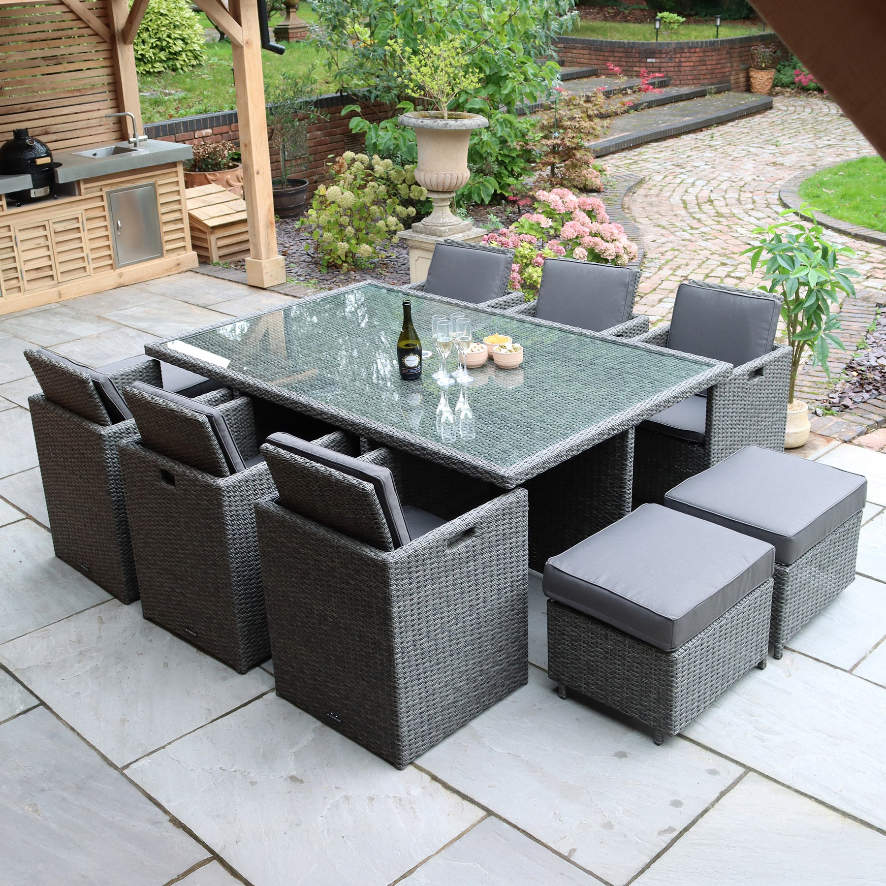 Paris 10 Seat Lux Rattan Cube Set from Roseland Furniture