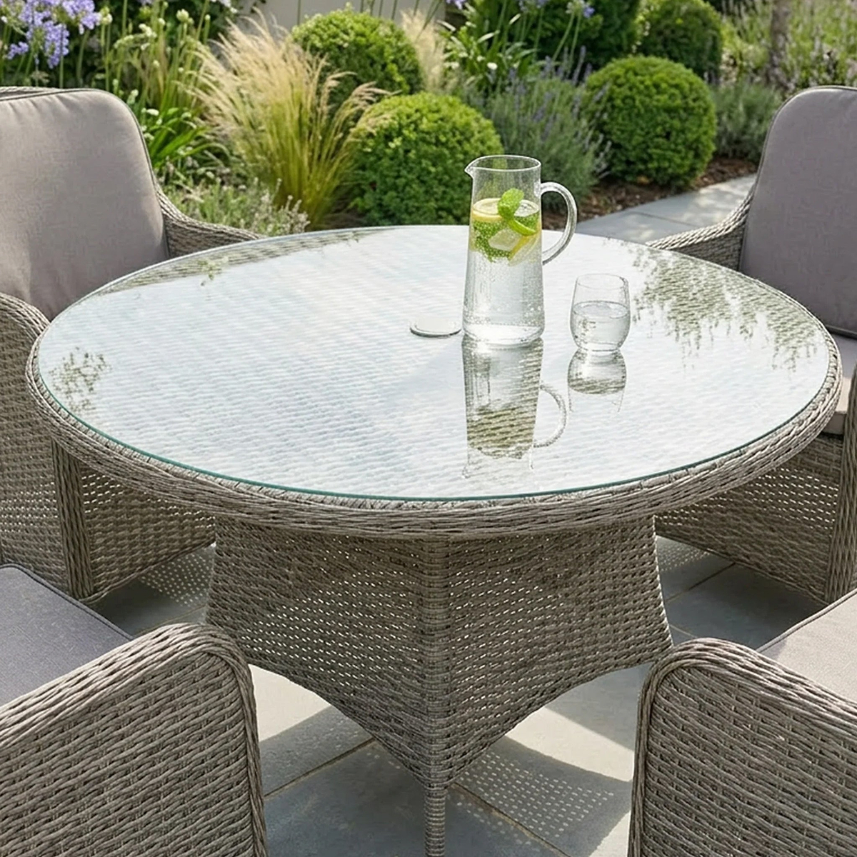 Paris 4 Seat 110cm Lux Rattan Dining Set from Roseland Furniture