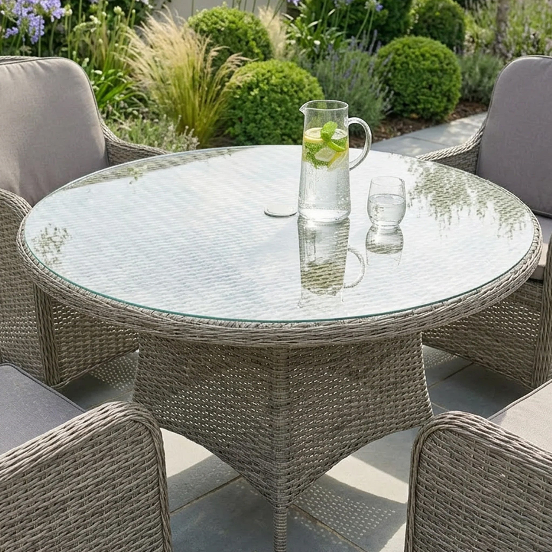 Paris 4 Seat 110cm Lux Rattan Dining Set from Roseland Furniture