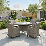 Paris 4 Seat 110cm Lux Rattan Dining Set from Roseland Furniture