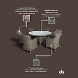 Paris 6 Seat 140cm Lux Rattan Dining Set from Roseland Furniture