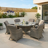 Paris 6 Seat 140cm Lux Rattan Dining Set from Roseland Furniture