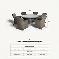 Paris 6 Seat 140cm Lux Rattan Dining Set dimensions