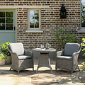 Paris 2 Seat Lux Rattan Bistro Set from Roseland Furniture