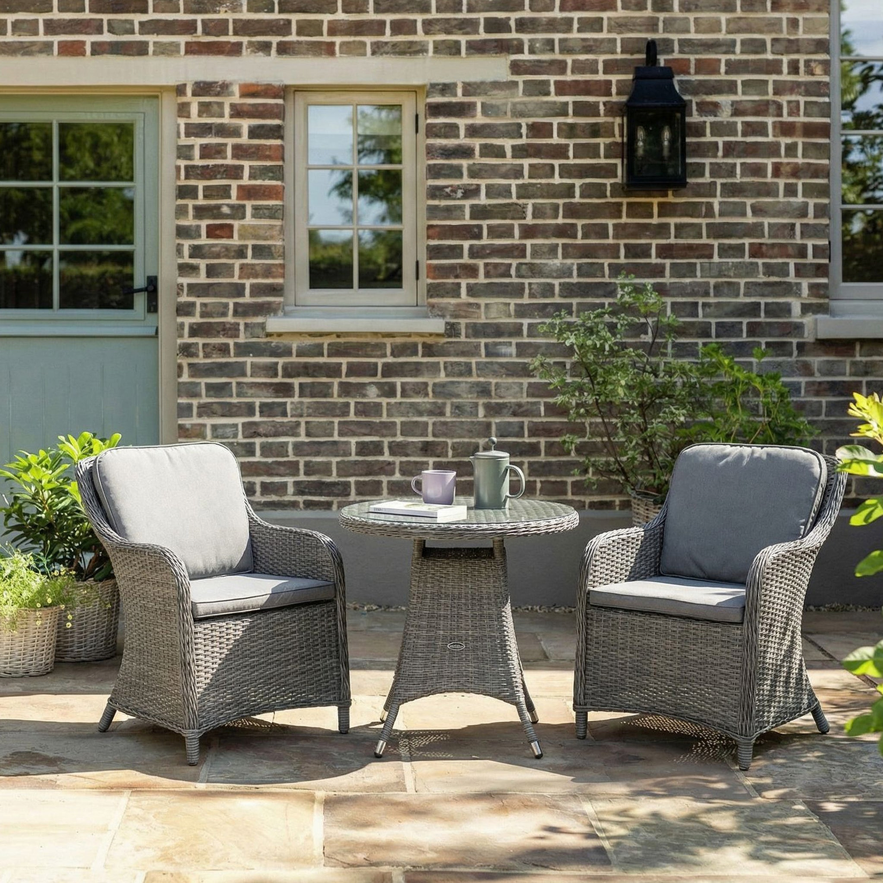 Paris 2 Seat Lux Rattan Bistro Set from Roseland Furniture