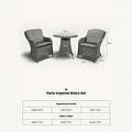 Paris 2 Seat Lux Rattan Bistro Set dimensions