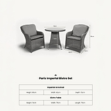 Paris 2 Seat Lux Rattan Bistro Set dimensions