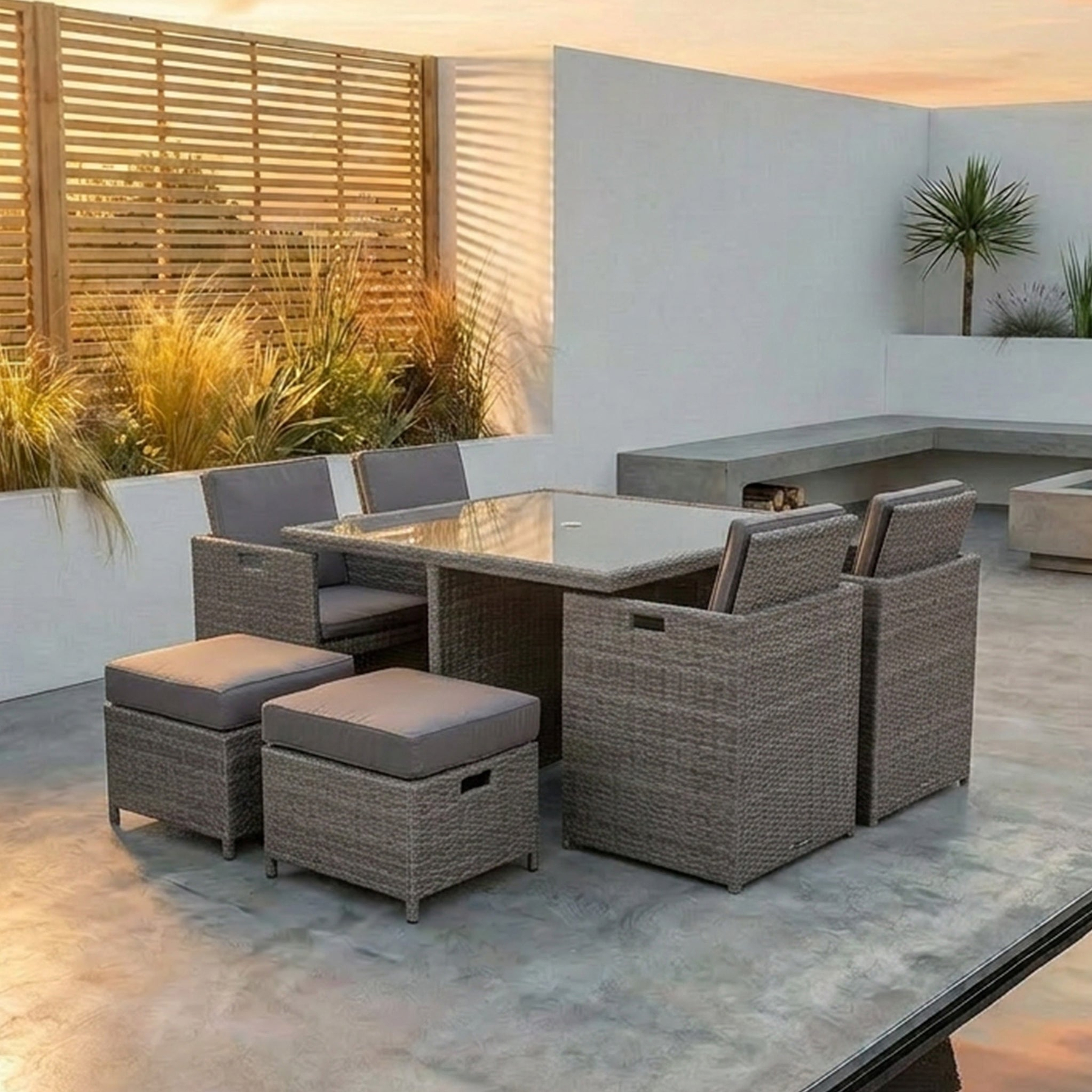 Paris 8 Seat Lux Rattan Cube Set from Roseland Furniture