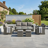 Paris Rattan Seven Seater Deluxe Sofa Dining Set from Roseland Furniture