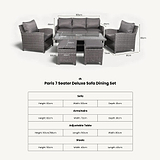 Paris Rattan Seven Seater Deluxe Sofa Dining Set from Roseland Furniture