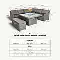 Paris 120cm Fire Pit Dine or Lounge Rattan Set with Bench dimensions