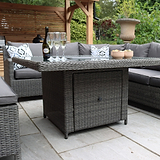 Paris 120cm Fire Pit Dine or Lounge Rattan Set With Bench from Roseland Furniture