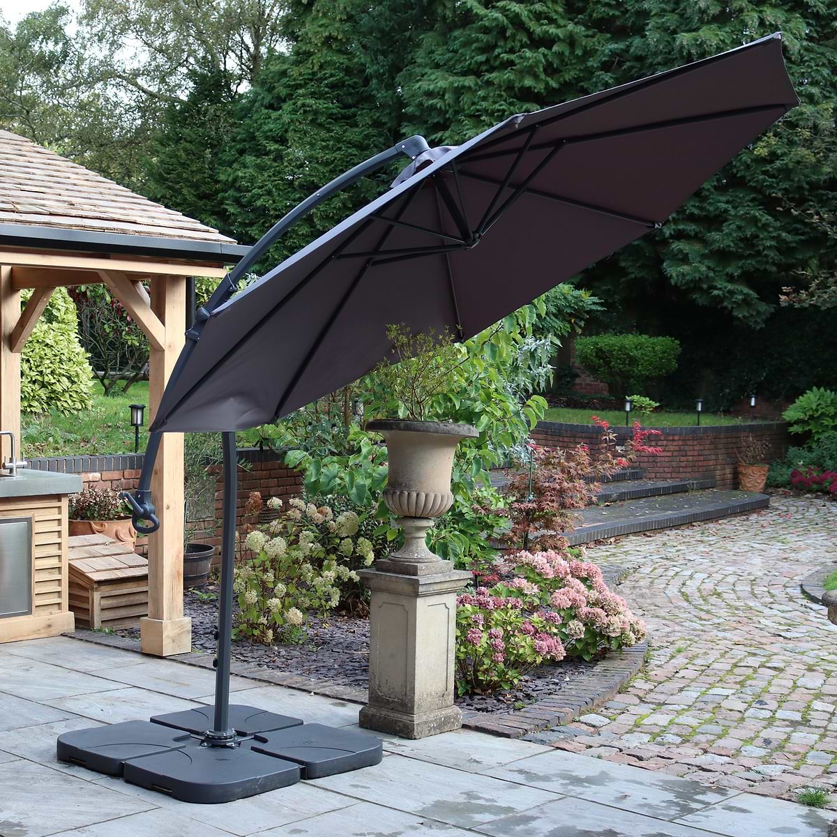 3m patio umbrella 3m Deluxe Pedal Operated Cantilever Parasol
