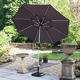 2.7m LED Lit Parasol Grey from Roseland Furniture