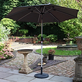 2.7m LED Lit Parasol Grey from Roseland Furniture