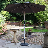 2.7m LED Lit Parasol Grey from Roseland Furniture