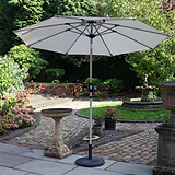 2.7m LED Lit Parasol Ivory Angle1 from Roseland Furniture